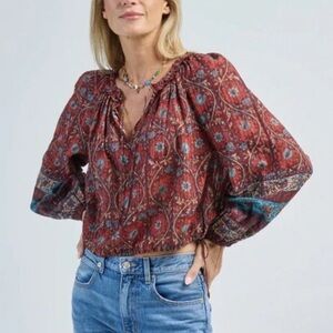 Ulla Johnson Silva Blouse Pomegranate Size 2